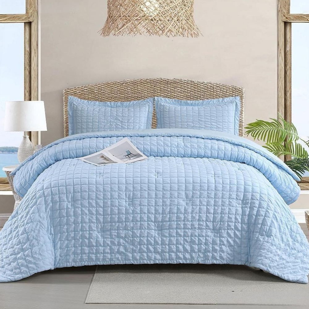 Olsen Set de husă de pilotă cu căciulă texturată în relief Set de lenjerie de pat