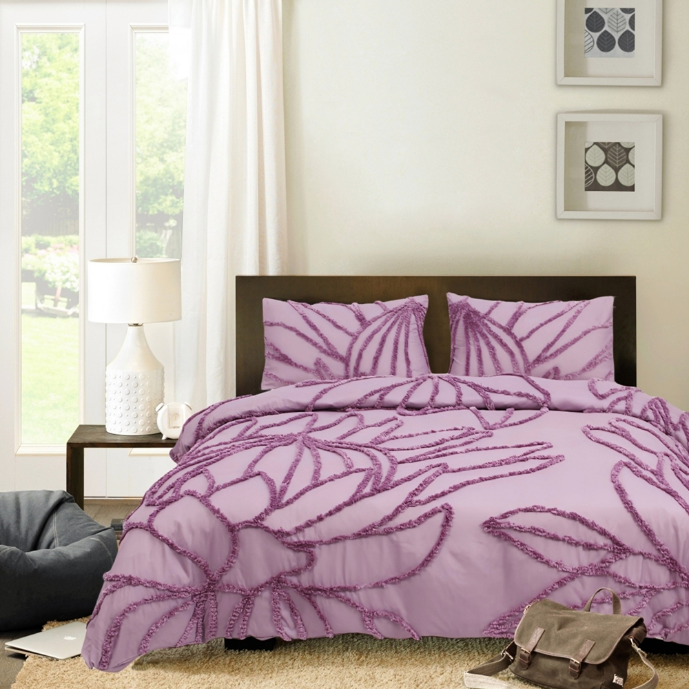 Cynthia Protea Botanical Tufted Chenille Broderie Husă Pilomă Set Cuvertură Set Așternut