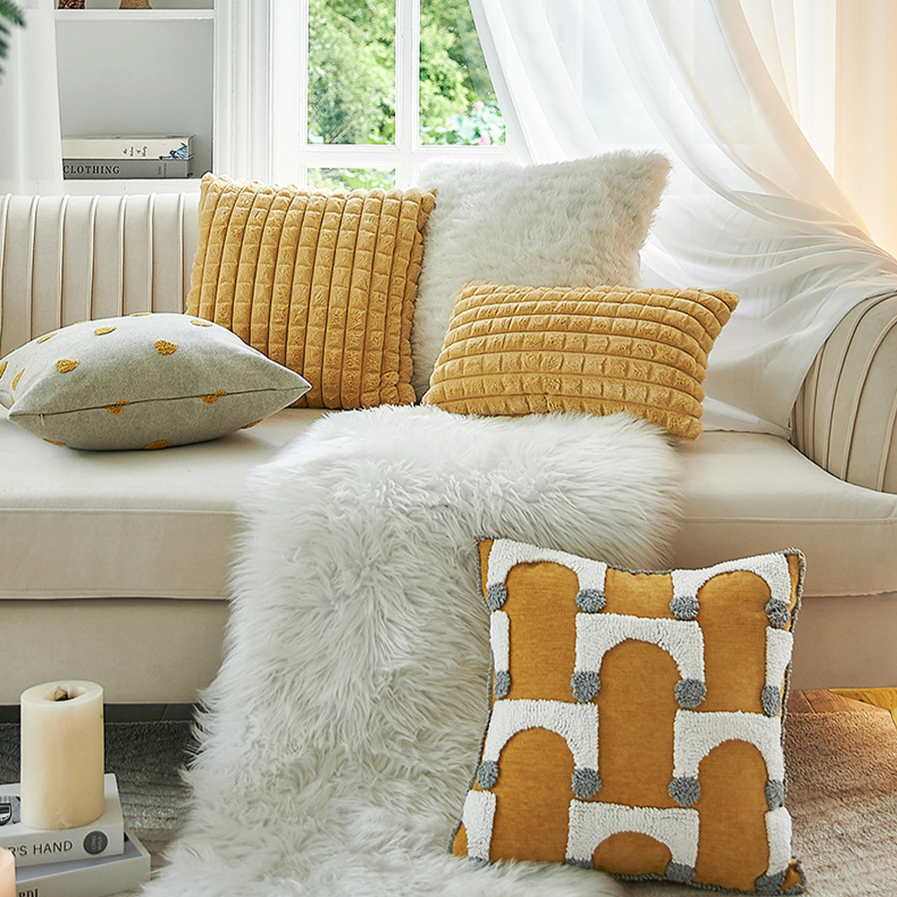 Iarna galben ocru perna deco perna